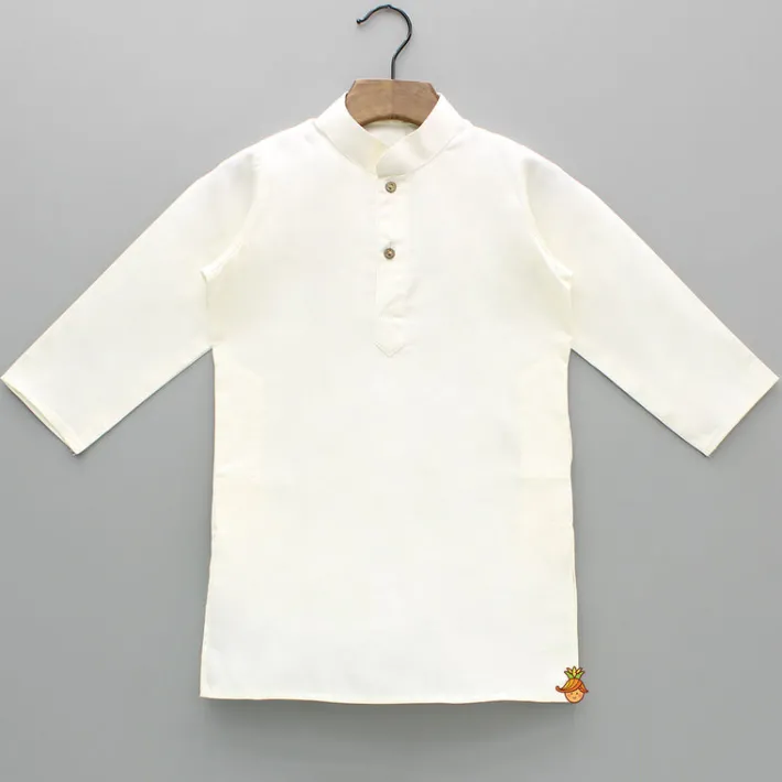 Outlet Zari Thread Embroidered And Floral Printed Ethnic Jacket With Off White Kurta And Pyjama BOY Indian Ethnic Wear | Ethnic Sets