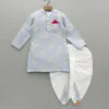 Sale Zari Thread Embroidered Grey Kurta With Dhoti BOY Indian Ethnic Wear | Ethnic Sets