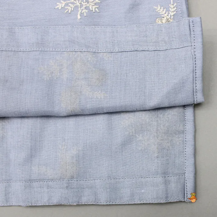 Sale Zari Thread Embroidered Grey Kurta With Dhoti BOY Indian Ethnic Wear | Ethnic Sets
