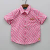 Clearance Zigzag Printed And Lurex Striped Dual Tone Shirt BOY Shirts & Tees